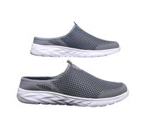 Scarpe sportive da uomo alla moda primavera ed estate con fondo piatto leggere in tessuto a rete traspirante confortevole e semplice scarpe casual da uomo larghe, Grigio, 39 2/3 EU