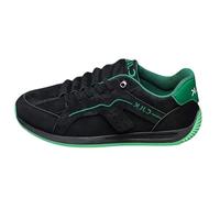Scarpe sportive da uomo alla moda, scarpe da corsa piatte in tela con lacci, alla moda, per il tempo libero, antiscivolo, leggere, per palestra, piedi larghi, Nero , 44 EU