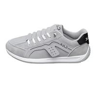 Scarpe sportive da uomo alla moda, scarpe da corsa piatte in tela con lacci, alla moda, per il tempo libero, antiscivolo, leggere, per palestra, piedi larghi, grigio., 44 EU