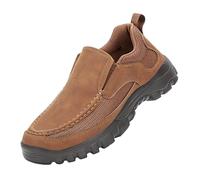 Scarpe sportive da uomo, antiscivolo, per il tempo libero, da uomo, senza lacci, scarpe da trekking, suola piatta, comode da camminare, scarpe basse, marrone, 44 EU