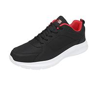 Scarpe sportive da uomo con lacci, scarpe da ginnastica ortopediche, traspiranti, leggere, per il tempo libero, suola morbida, outdooor sport, Colore: rosso, 43 EU