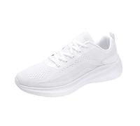 Scarpe sportive da uomo, ortopediche, antiscivolo, traspiranti, con lacci, leggere, comode da camminare, per sport all'aria aperta, per il tempo libero, bianco, 40 EU