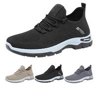 Scarpe sportive da uomo, scarpe da ginnastica in rete, antiscivolo, comode da camminare, leggere, traspiranti, da trekking, per migliorare le prestazioni, estive, Nero , 42 EU