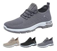 Scarpe sportive da uomo, scarpe da ginnastica in rete, antiscivolo, comode da camminare, leggere, traspiranti, da trekking, per migliorare le prestazioni, estive, grigio., 44 EU