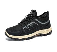 Scarpe sportive da uomo, traspiranti, alla moda, comode e leggere, per attività all'aperto, grandi dimensioni, traspiranti, in rete per ginnastica, scarpe da trekking classiche, Nero , 43 EU