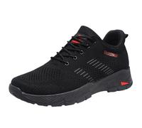 Scarpe sportive da uomo UK Breathabl Mesh Running Walking Trainer, Nero | Scarpe da jogging casual comode da allenamento leggere senza lacci sulle scarpe da ginnastica fitness con supporto ortopedico