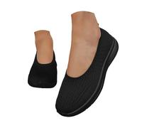Scarpe sportive donna nere leggere casual scarpe sportive senza lacci antiscivolo classico moda scarpe slip on intrattenimento comode mocassini maglia scarpe carine per corsa camminare, Nero , 38 EU