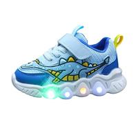 Scarpe Sportive Leggere per Ragazze con Design di Dinosauri e Personaggi Animati Traspiranti e Comode (Blue, 27.5 Little Child)