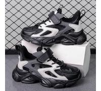 Scarpe sportive primaverili / autunnali di moda per bambini, superficie in pelle, interno confortevole, chiusura a strappo magico regolabile, facile da indossare, adatte per l'uso quotidiano, suola sp