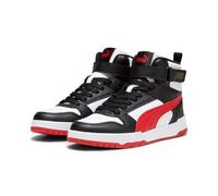 Scarpe sportive ragazzo Puma RBD Game Mid 386172-08 Bianco-Rosso-Nero Pelle