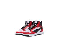 Scarpe sportive ragazzo Puma Rebound V6 Mid PS 393831-03 Bianco-Rosso-Nero Pelle