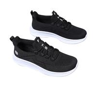 Scarpe sportive traspiranti da donna, leggere, a righe | Sneaker bianche 39 da jogging, ammortizzate, impermeabili, a mezza altezza, per il tempo libero, antiscivolo, senza lacci