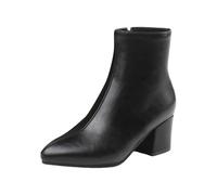 Scarpe, Stivaletti con Cerniera Laterale, Caldi, con Tacco Spesso, Comodi, Invernali Casual per Outfit Quotidiani, Confortevole per Tutta La Stagione