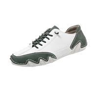 Scarpe stringate da uomo, extra large, a contrasto, comode, per il tempo libero, leggere, antiscivolo, casual, con lacci, traspiranti, verde, 39 EU