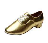 Scarpe stringate da uomo tinta unita per danza moderna Dance Hall scarpe da ballo latino La Uomo Scarpe 43, gold, 44 EU