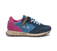 Scarpe Sun68 Ally Vintage Sneakers Donna Misto Pelle Blu Navy