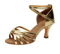 Scarpe Tacchi Stiletto Blocco Pumps Donna Punta Quadrata Piattaforma Comfort Chic chiuso da sera per Matrimoni e Feste, oro, 36 EU