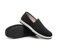 Scarpe Tai Chi for Arti Marziali Kung Fu Stile Cinese, Scarpe Tradizionali Stile Pechino Suola in Gomma Suola Laminata Leggera Antiscivolo Nera Unisex(Black,36 EU)