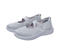 Scarpe Tennis Donna Calzature estive a Strisce Traspiranti e comode, Stile Casual per Tempo Libero e Svago(Grey39)_2