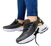 Scarpe Terapeutiche per Diabetici da Donna Scarpe da Corsa Scarpe Alluce Valgo Piedi Gonfi, Scarpe da Ginnastica Leggere E Traspiranti Antiscivolo Scarpe Ortopediche per Artrite Edema,Black-36 EU