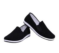 Scarpe Tradizionali Cinese di Kung Fu Scarpe di Tela Scarpe di Stoffa Antiscivolo della Vecchia Pechino Scarpe Tai Chi Suola di Gomma Adatte per Uomo e Donna Nero (270mm EU44)