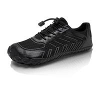 Scarpe Trail Running Barefoot Uomo Punta Larga Minimaliste Tessuto Nero 43 EU