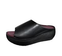 Scarpe Traspiranti Zeppe Moda Outdoor Tempo Libero Casual Donna Pantofole Spesse Pantofole da Donna Pantofole per le Donne Estate Trasparente, Nero , 39.5 EU