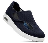 Scarpe Uomo con Strappo Estive Ortopediche Sanitarie Diabetici Pantofole per Anziani Donna Piedi Gonfi,Blu,43 EU