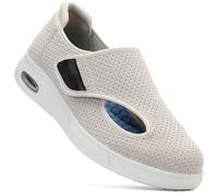 Scarpe Uomo con Strappo Estive Ortopediche Sanitarie Diabetici Pantofole per Anziani Donna Piedi Gonfi,Beige,40 EU