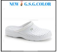 SCARPE UOMO DONNA DA LAVORO ZOCCOLO CIABATTA ALIMENTARE SANITARIA BIANCA