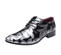 Scarpe Uomo Eleganti Nere Lucide - Scarpe Uomo Pelle Nera Oxford Stringate Sneaker Formale Business Derby Francesine L'Ufficio Casuali Flats Slip-On Affusolata Brogue Sposa Suola in Gomma Antiscivolo