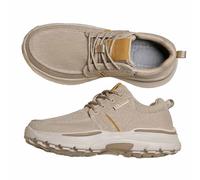 Scarpe Uomo Slip-On Ortopediche, Casual, Pianta Larga, Stile Passeggio(Beige,48 EU)
