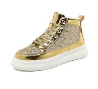 Scarpe Uomo Sneakers Bianche Scarpe Uomo Moda con Paillettes, Alte, Sneakers Confortevoli per Ogni Giorno