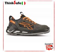 U-power SCARPA ANTINFORTUNISTICA 44 RYDER BASSA CLASSE S1P SRC ESD GRIGIA NERA ARANCIO