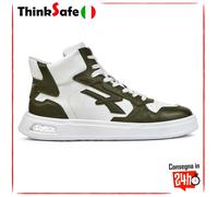 U-Power Urban Lifestyle Exa, Scarpe Sportive e Casual Bianche e Verdi in Morbida Pelle. Sneakers Alte con Suola Antiscivolo con Inserto Infinergy, Ideali per l'uso Quotidiano.