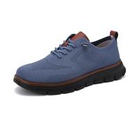 Scarpe Urban Ultra-Comfort, Businesscasual Oxford Sneakers Traspirante Maglia Tomaia Vestito, Leggero Morbido Walking, Blu C, 12.5 UK Wide