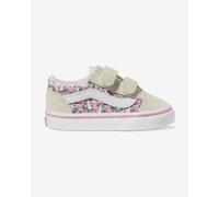 Scarpe Vans Old Skool velcro bianco puro rosa neonati - 24