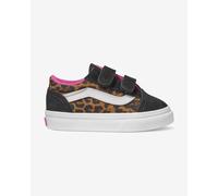 Scarpe Vans Old Skool velcro nero puro bianco marrone neonati - 23.5