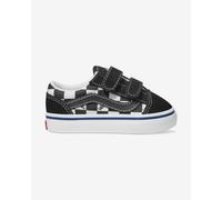 Scarpe Vans Old Skool velcro nero puro bianco neonati - 26