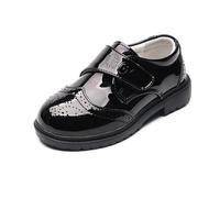 Scarpe Vestite in Camoscio Verniciato per ragazzi Lacci Scarpe da Matrimonio Formale Brogue Pelle Oxford Città Scarpa Lacci per Matrimonio Costume, nero 2, 39 EU