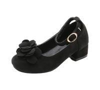 Scarpette con Tacco per Bambina Scarpette da Ballo Bambina Scarpe con Il Tacco Bambina Cerimonia Eleganti Scarpe Estive Bambina Sandali con Fiocco di Diamanti (Black, 33 Big Kids)