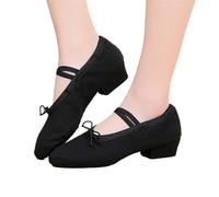 Scarpette da Ballo Scarpe da Ballo Professionali for Donne e Ragazze, Scarpe con Tacco Basso, Insegnante in Tela for lezioni di per Le Prestazioni(Black,43)
