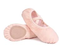 Scarpette da Ballo Scarpe da Danza Classica for Ragazze Scarpe Basse Ventilate Leggere con Suola Divisa in Tela Elastici con Collo del Piede Incrociato Scarpe da Ginnastica(22)