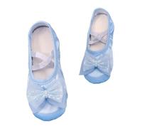 Scarpette Danza Classica Bambina Ballet Bow Women's Dance Shoes Ballroom Dancing Ladies Princess Woman Ballerina Girl Kids(Blue,26)