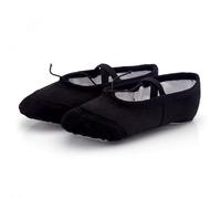 Scarpette Danza Classica Bambina Ballet Canvas Dance Shoes Leather Head Soft Sole Slipper for Kids Toddler Adult Women Slippers for Dancing(Black,34)
