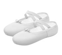 Scarpette Danza Classica Bambina Ballet Dance Practise Shoes Soft Sole Breathable with Widen Elastic Band Slippers Gear for Kids Women 1 Pair(White,29)
