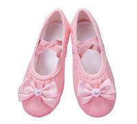 Scarpette Danza Classica Bambina Ballet Flats for Dancing for Children Bow Pearl Heart Dance Shoes Woman for Ballroom Flat Sneakers(Pink,24)