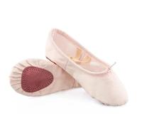 Scarpette Danza Classica Bambina Ballet Shoes Canvas for Girls Dance Slippers Split Sole Gymnastics Skate Yoga Dancing Kids Ballerina Professional(Beige,24)
