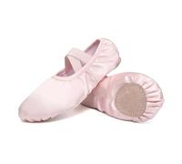 Scarpette Danza Classica Bambina Ballet Shoes Elastic Satin Flat Split Soft Sole Dance Slippers Adult Gymnastics Belly Yoga Ballerina Training Women/Girls'(Light Pink,24 (16.5cm))