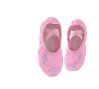 Scarpette Danza Classica Bambina Ballet Shoes Embroider Kids Dance Slippers Split Sole Gymnastics Dancing Pink Classical(Pink-2,39)